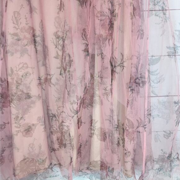 Marchesa Notte Bridesmaid Floral Tulle Gown Blush Pink Women's Size 14 FLAW - Picture 10 of 14